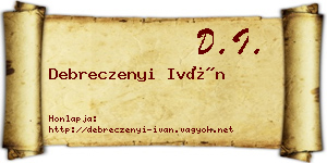 Debreczenyi Iván névjegykártya