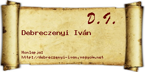 Debreczenyi Iván névjegykártya